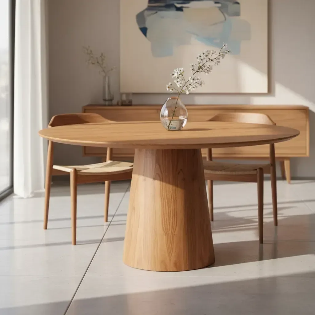 Mesa de Jantar Redonda Cone 1,10 Tampo Laminado