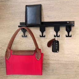 Suporte Pendurador Chaveiro Ganchos Porta Objetos Bolsas Chaves Alumínio Branco - 2