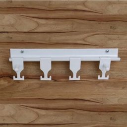 Suporte Pendurador Chaveiro Ganchos Porta Objetos Bolsas Chaves Alumínio Branco - 1