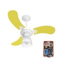 Ver imagem 1 de Ventilador Teto Super Baby Colors 3pás Mdf Branco/amarelo 110v+controle Venti-delta