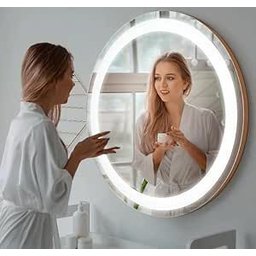 Espelho 60cm Led 3 Cores Redondo Tons Frio Neutro e Quente Banheiro Decorativo - 8