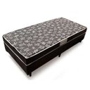 Ver imagem 1 de Cama Conjugada Ortopédica Solteiro 88x 188 - Suede Preto - Tampo Japonês Preto