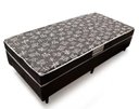 Ver imagem 1 de Cama Conjugada Ortopédica Solteiro 88x 188 - Suede Preto - Tampo Japonês Preto