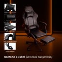 Ver imagem 4 de Cadeira Gamer Stillus Reclinável 120° com Apoio para Os Pés e Cabeça Preto
