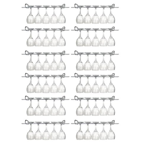 12 Suportes Organizador de Armário Porta Taças Cromado 35cm