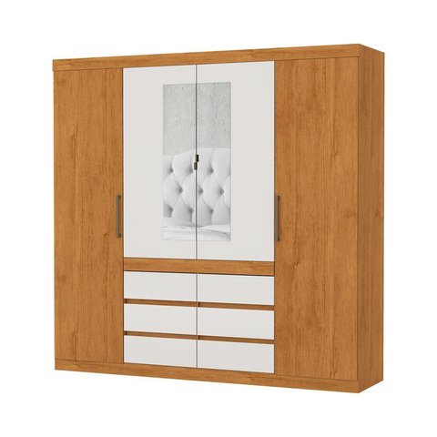 Guarda Roupa 4 Portas 6 Gavetas 2 Espelhos Xline -grand Line
