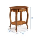 Ver imagem 4 de Aparador Oval em Madeira Maciça com 1 Gaveta e Prateleira 1034 Linz Móveis - Imbuia Glazer