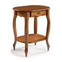 Ver imagem 1 de Aparador Oval em Madeira Maciça com 1 Gaveta e Prateleira 1034 Linz Móveis - Imbuia Glazer