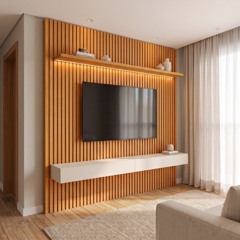 Rack com Painel para TV até 90 Polegadas 184cm com LED