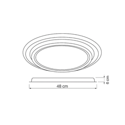 Plafon Led de Sobrepor Luz Amarela Neutra Branca 48cm 72w 110v/220v:dourado/110/220v - 2