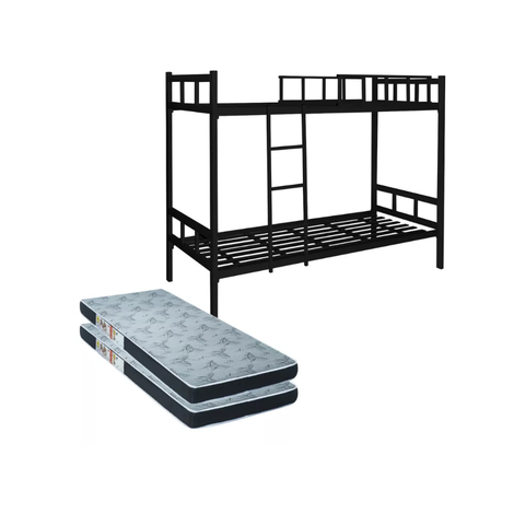 Beliche de Aço Reforçada com Colchão D20 Preto