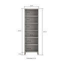 Ver imagem 4 de Armario Paneleiro 4 Portas 5 Prateleiras 230x70 cm Valência Cinza MDF Casamia