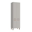 Ver imagem 1 de Armario Paneleiro 4 Portas 5 Prateleiras 230x70 cm Valência Cinza MDF Casamia