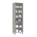 Ver imagem 2 de Armario Paneleiro 4 Portas 5 Prateleiras 230x70 cm Valência Cinza MDF Casamia