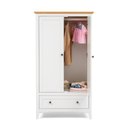 Ver imagem 5 de Guarda Roupa Infantil 2 Portas 1 Gaveta em Madeira Maciça Branco e Carvalho Nest Yescasa
