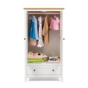 Ver imagem 6 de Guarda Roupa Infantil 2 Portas 1 Gaveta em Madeira Maciça Branco e Carvalho Nest Yescasa
