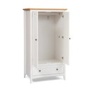 Ver imagem 2 de Guarda Roupa Infantil 2 Portas 1 Gaveta em Madeira Maciça Branco e Carvalho Nest Yescasa