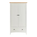 Ver imagem 3 de Guarda Roupa Infantil 2 Portas 1 Gaveta em Madeira Maciça Branco e Carvalho Nest Yescasa