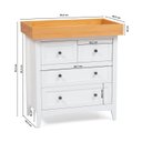 Ver imagem 3 de Cômoda 4 Gavetas com Trocador Nest Yescasa Branco/Carvalho