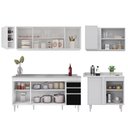 Ver imagem 5 de Armário de Cozinha Modulado de Canto Esquerdo 5 Peças Cp54 com Pia Inox Branco-preto - Lumil