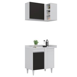 Armário de Cozinha Modulado de Canto Esquerdo 5 Peças Cp54 com Pia Inox Branco-preto - Lumil - 6