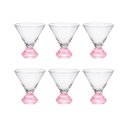 Ver imagem 1 de Conjunto 6 Copos em Vidro Base Cristal Prisma Rosa 270ml JL1028 Btc