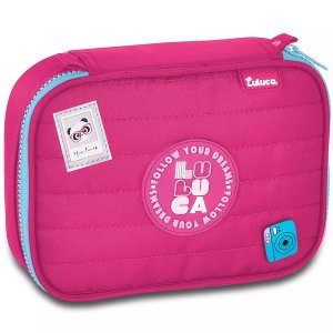 Estojo Box Luluca Escolar Porta Lapis Elastico Clio Style Lu24640 Rosa