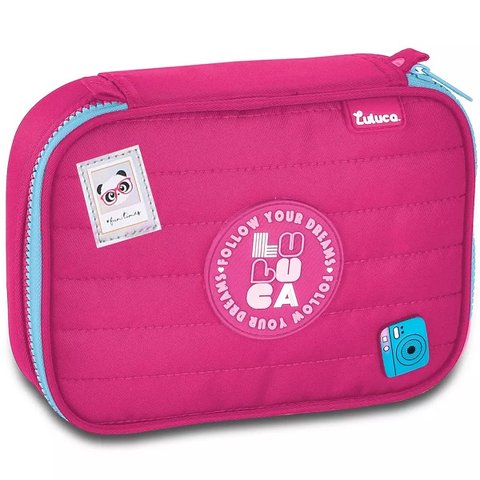 Estojo Box Luluca Escolar Porta Lapis Elastico Clio Style Lu24640 Rosa