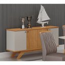 Ver imagem 2 de Buffet Ilhéus 4 Portas 1 Gaveta MDF Cinamomo e Off White Leifer Móveis