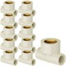 Kit 10 Tê Aquatherm Transposição Cpvc Bege Condução de Canos e Tubo Água Quente 22mmx3/4” - 1