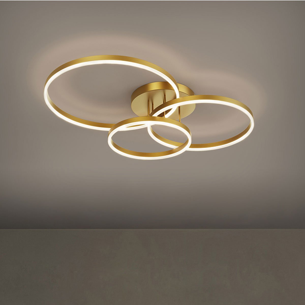 Lustre Aneis Infinito 3 em 1 Perfil Luminaria Orbital Arco Luxo Moderno Decorativo Sala Quarto Comer - 3
