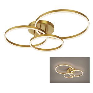 Lustre Aneis Infinito 3 em 1 Perfil Luminaria Orbital Arco Luxo Moderno Decorativo Sala Quarto Comer