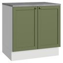 Ver imagem 1 de Balcão de Cozinha 80 cm 2 Portas Branco/Verde Vik Madesa