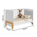 Ver imagem 2 de Conjunto Infantil Fantasia Branco Acetinado: Berço Fantasia Mini Cama + Cômoda Fantasia + Guarda-