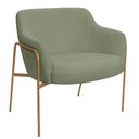 Ver imagem 1 de Poltrona Decorativa Jade Bouclé Base Aço Ouro Fosco Verde Claro Nexta Casa