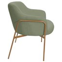 Ver imagem 3 de Poltrona Decorativa Jade Bouclé Base Aço Ouro Fosco Verde Claro Nexta Casa