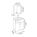 Ver imagem 5 de Kit Conjunto de Balcão para Banheiro Pop 60cm Branco/carvalho Fabribam