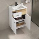 Ver imagem 4 de Kit Conjunto de Balcão para Banheiro Pop 60cm Branco/carvalho Fabribam