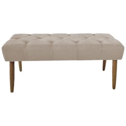 Banco Estofado Jade 120xcm Suede Bege - Majú Decor - 1