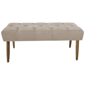 Banco Estofado Jade 120xcm Suede Bege - Majú Decor