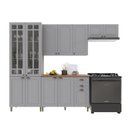 Ver imagem 2 de Armário Cozinha Modulada Completa Americana 100% MDF 280cm Provence Multimóveis Crink-CPL020 Cinza