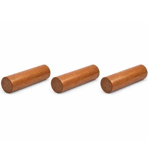 Kit 3 Cabideiros de Parede em Madeira Eucalipto Gancho Decorativo Premium