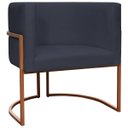 Ver imagem 1 de Kit 2 Poltronas Decorativa Recepção Luna Suede Cores Base de Ferro Champagne