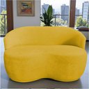 Ver imagem 1 de Namoradeira Decorativa Beatriz Orgânica Couro Amarelo