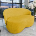 Ver mais imagens de Namoradeira Decorativa Beatriz Orgânica Couro Amarelo