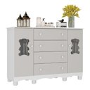 Ver imagem 2 de Cômoda Infantil 125cm 2 Portas com Vidro e 4 Gavetas Ternura Multimóveis Mp4480 Branco/off White