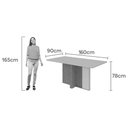 Ver imagem 2 de Mesa de Sala Jantar Astrid + Tampo Madeirado Vidro 160x80cm Amendoa/off White - Lopas