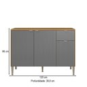 Ver imagem 4 de Balcão de Cozinha 120 Cm Soul 3 Portas 1 Gaveta Freijó/gris - Kits Paraná