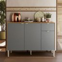 Ver imagem 1 de Balcão de Cozinha 120 Cm Soul 3 Portas 1 Gaveta Freijó/gris - Kits Paraná