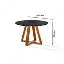 Ver imagem 2 de Mesa de Jantar Bela 105cm Redonda Tampo Vidro/mdf Preto